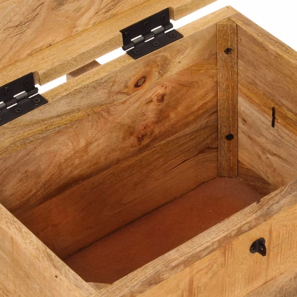 Berkfield Home Solid Mango Wood Storage Box in Brown, W/D/H: 39 x 28 x 31 cm – 2