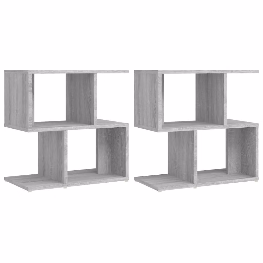 Berkfield Home Set of 2 Modern Grey Bedside Cabinets, W/D/H: 50 x 30 x 51.5 cm – 2