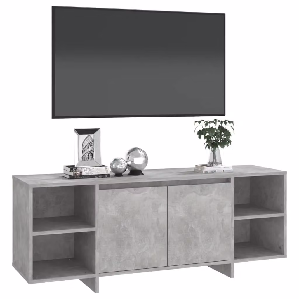 Berkfield Home Modern TV Cabinet in Concrete Grey, W/D/H: 130 x 35 x 50 cm – 3