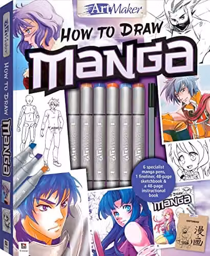 Hinkler Art Maker How to Draw Manga Multicolour Book for Adults