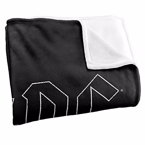 LOGOVISION AC/DC Back In Black Super Soft Silky Touch Fleece Throw Blanket, White, W: 152 cm, D: 127 cm – 2