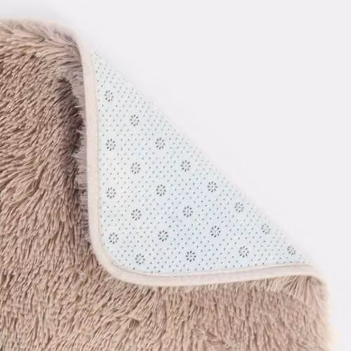 OHS Soft Fluffy Faux Fur Runner Rug in Beige, W/D: 60 x 150 cm – 3