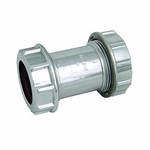 FloPlast CW08-40MM Chrome Style Polypropylene Compression Waste Coupling, Silver