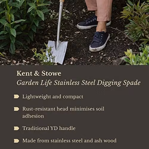 Kent & Stowe Garden Life Stainless Steel Digging Spade in Silver – 2
