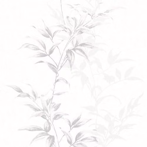 Galerie Industrial Botanical Floral Wallpaper in White and Grey, Non-Woven Roll – 1