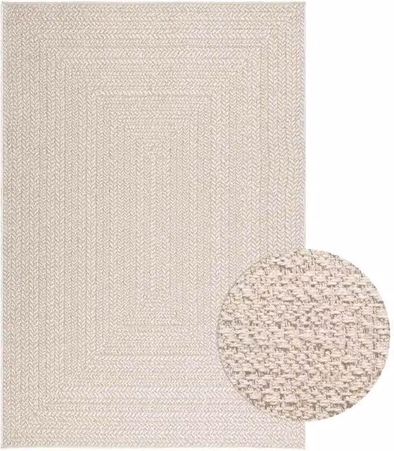 Berkfield Home ZIZUR Jute Look Indoor and Outdoor Rug, Beige, W: 140 cm, D: 200 cm