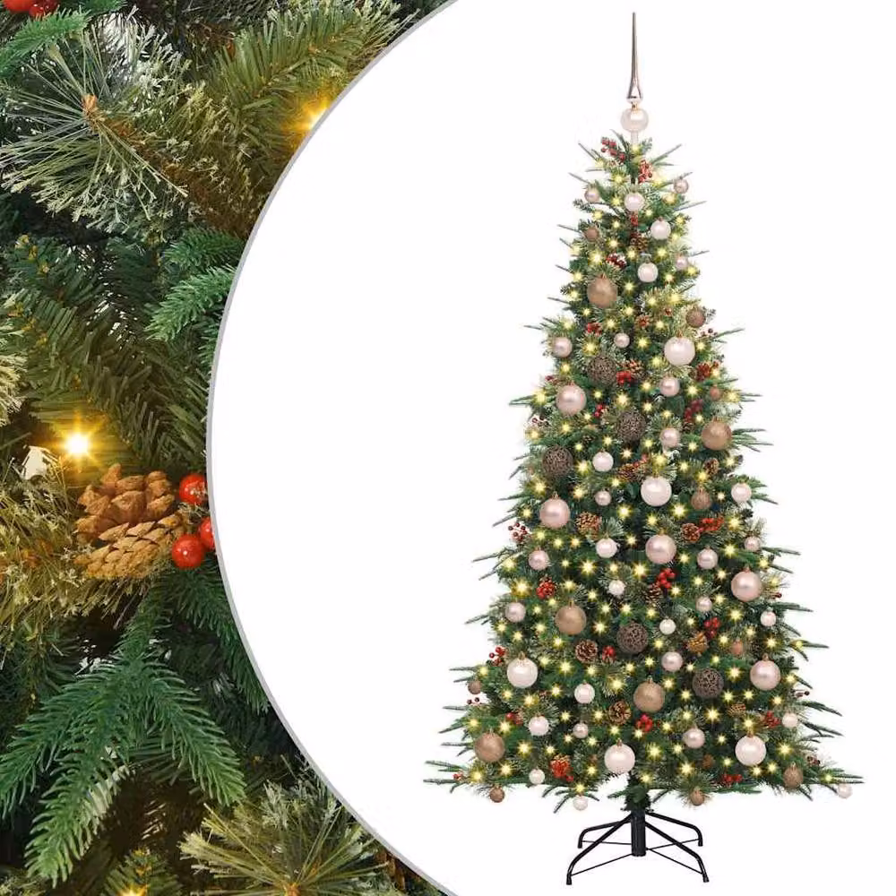 Berkfield Home Artificial Hinged Christmas Tree in Green, Height: 180 cm – 2