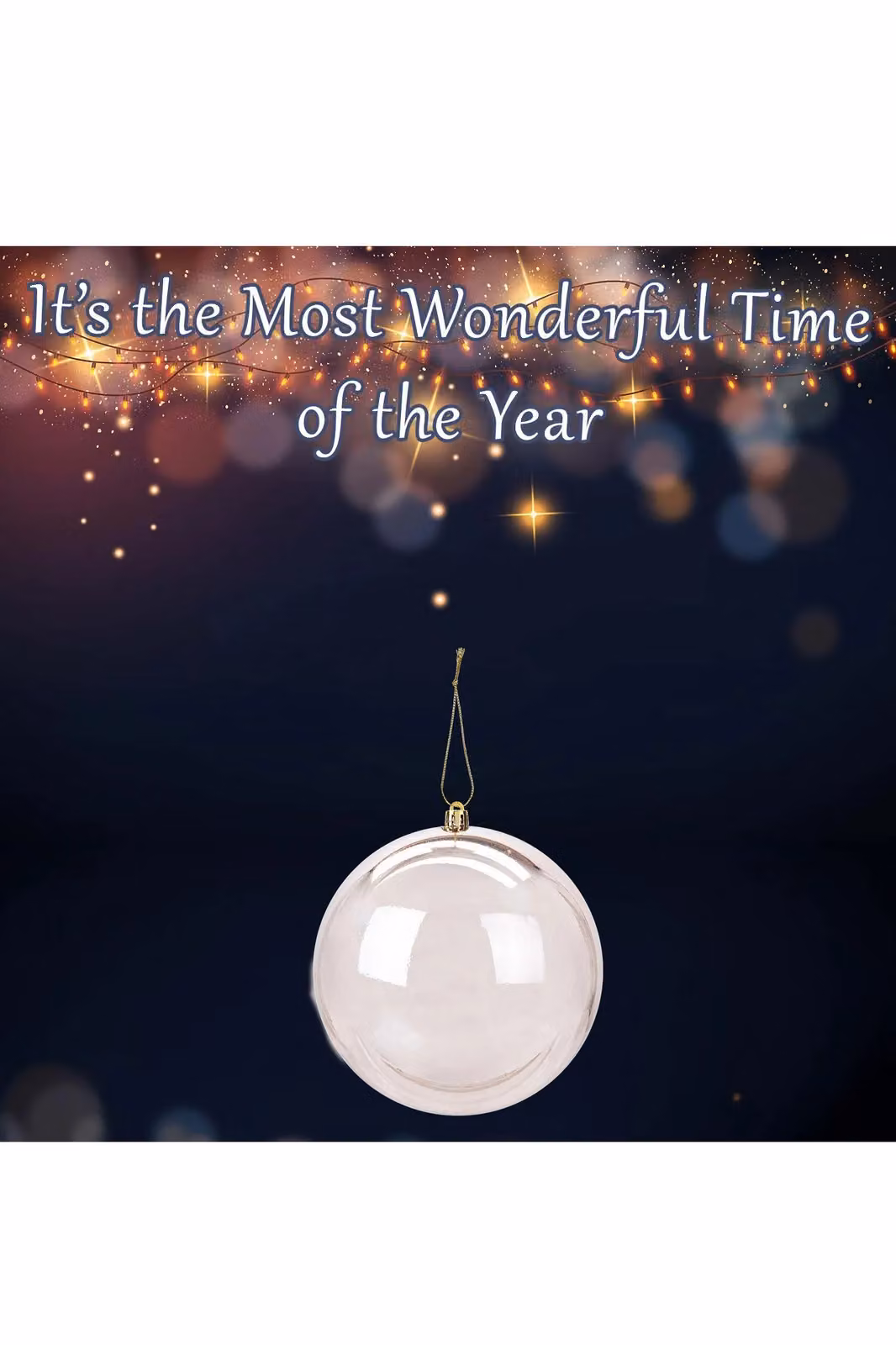 VFM e-Store Round Glass Christmas Bauble Hanging Ornament in Gold and Transparent, Diameter: 12 cm – 2