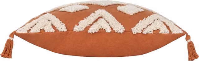 Make It A Home Dharma Tufted Oval Cotton Cushion in Red and Orange