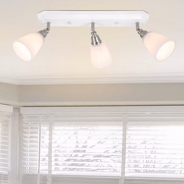 COSYLYTE Leverton 3 Light Glass Spotlight in White