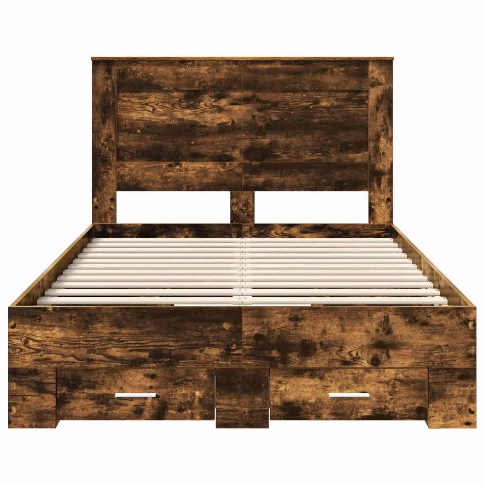 Berkfield Home Modern Bed Frame with Headboard and Drawers in Brown Engineered Wood – 4