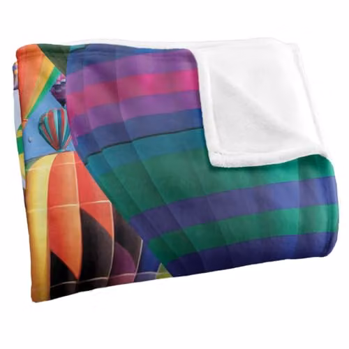 JQ Licensing Royce Mcclure Hot Air Balloon Sky Silky Touch Super Soft Throw Blanket, Multicolour, W: 152 cm, D: 127 cm – 2