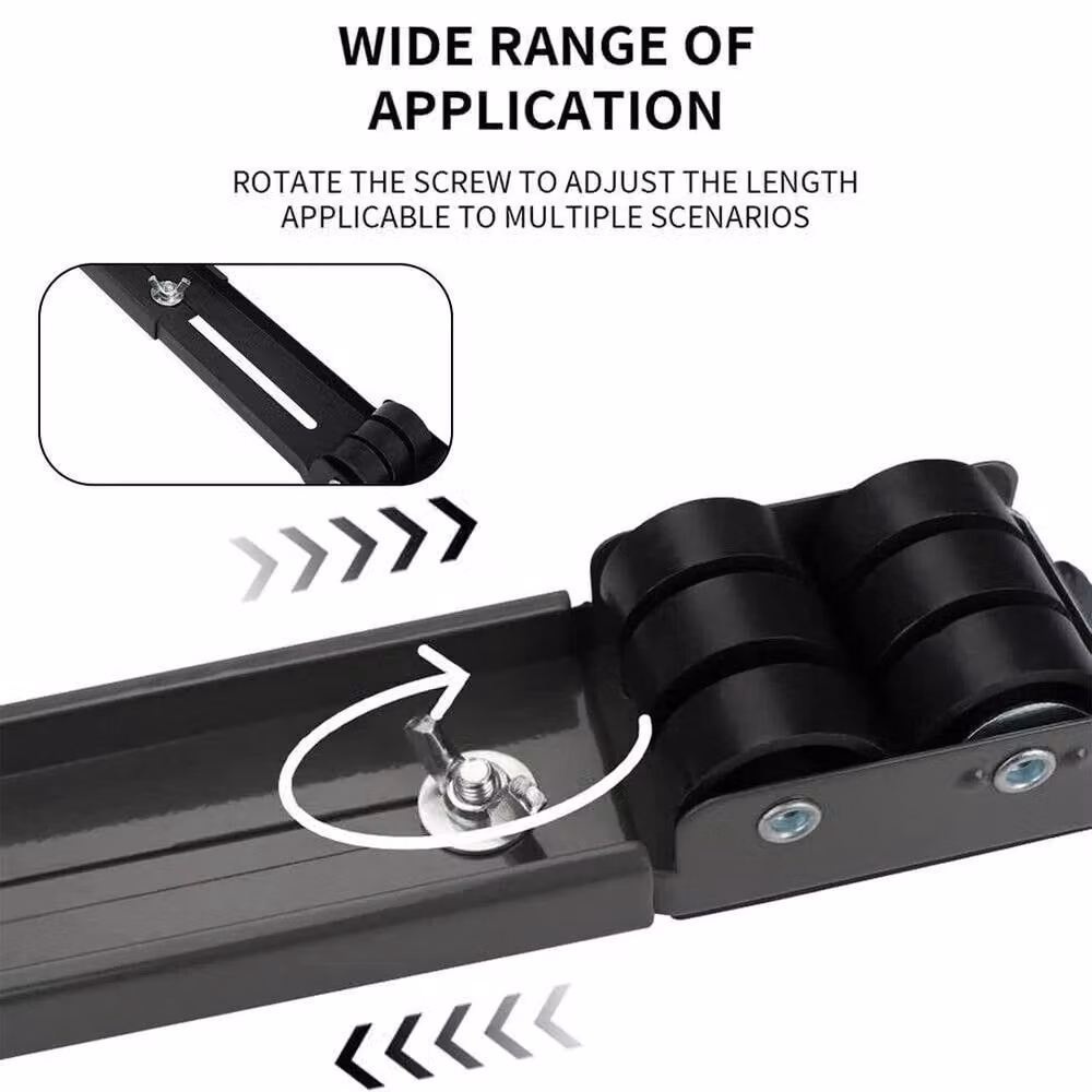 NESTLUNE Heavy Duty Appliance Roller Trolley Set, 2 Pieces, Black Metal, W/D/H: 100 x 40 x 3.8 cm – 2