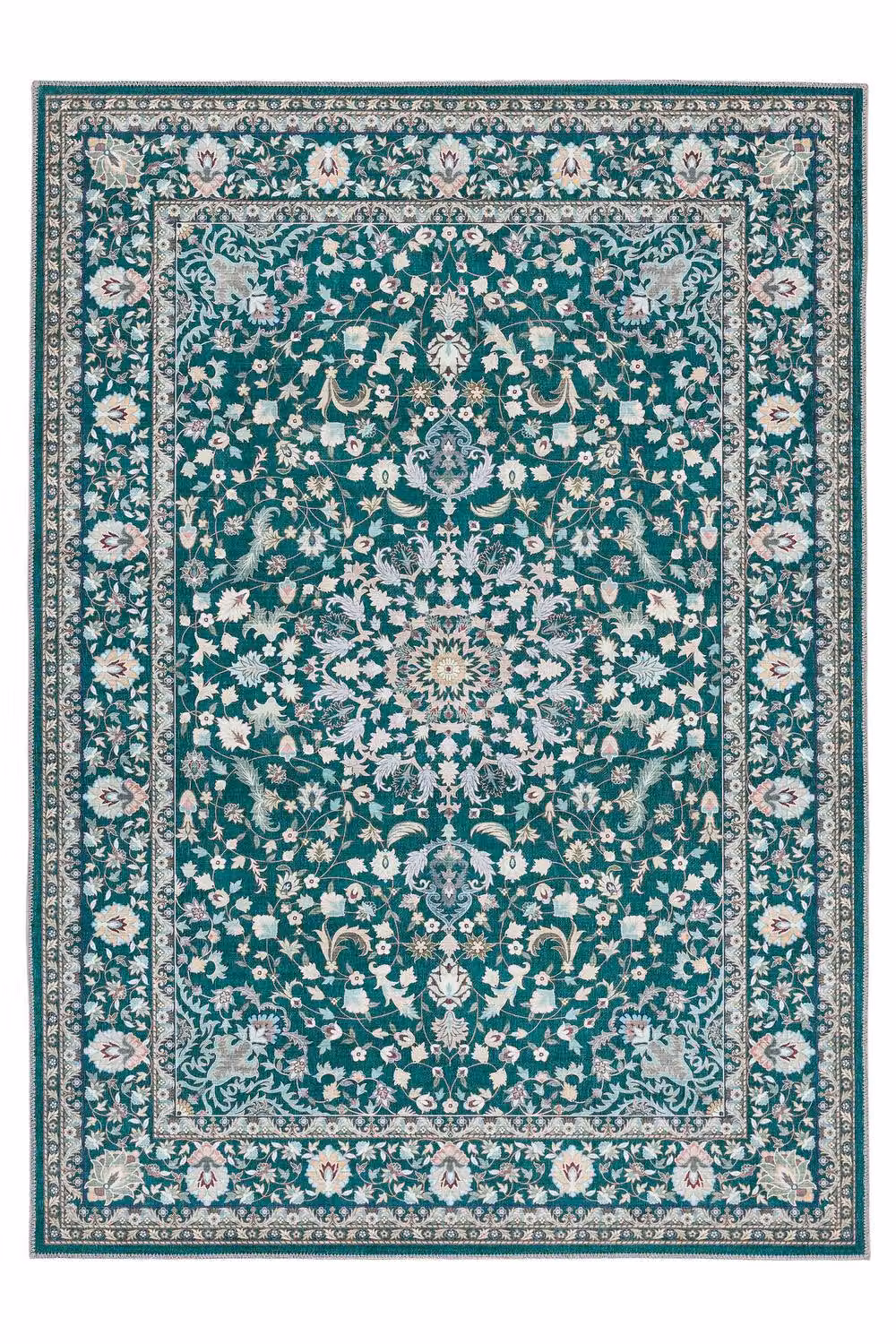 Origin s Washable Windsor Emerald Chenille Oriental Rug, Green, W: 67 cm x L: 200 cm – 2