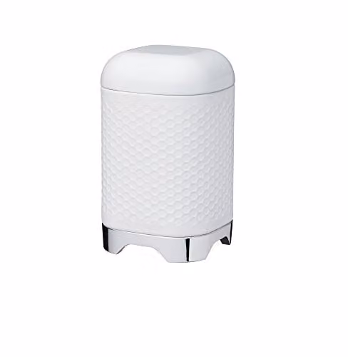 KitchenCraft Lovello Geometric Textured Food Storage Container, White, W/D/H: 11 x 11 x 19 cm