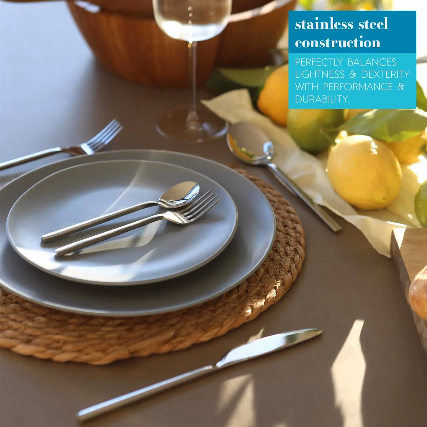 Argon Tableware Stainless Steel Dessert Spoons, Silver, Pack of 4 – 4