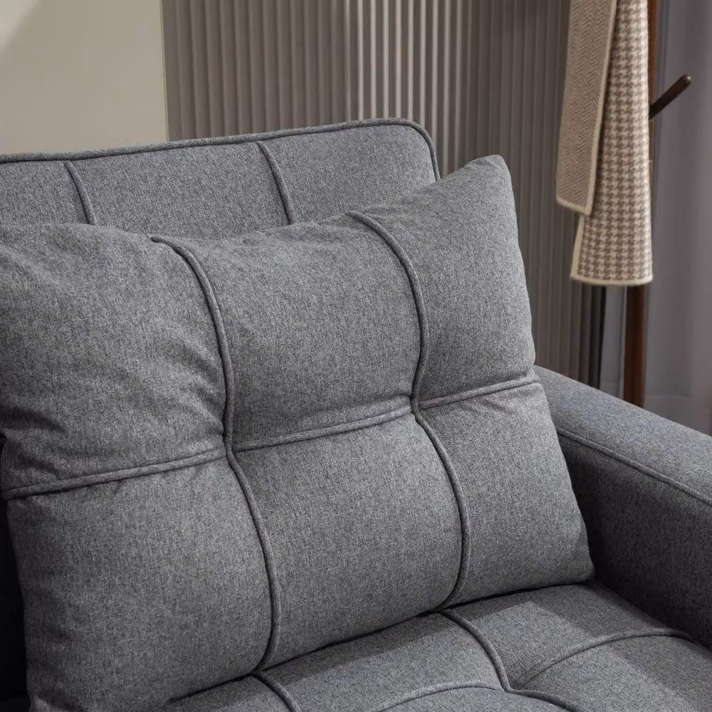 Wyld Haus Rireel Diha 2 Seater Pull Out Sofa Bed in Charcoal Grey with Cup Holders, W/D/H: 157 x 91 x 91 cm – 7