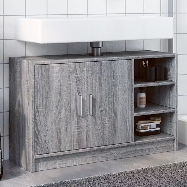 Berkfield Home Grey Sonoma Sink Cabinet W/D/H: 90 x 29 x 55 cm