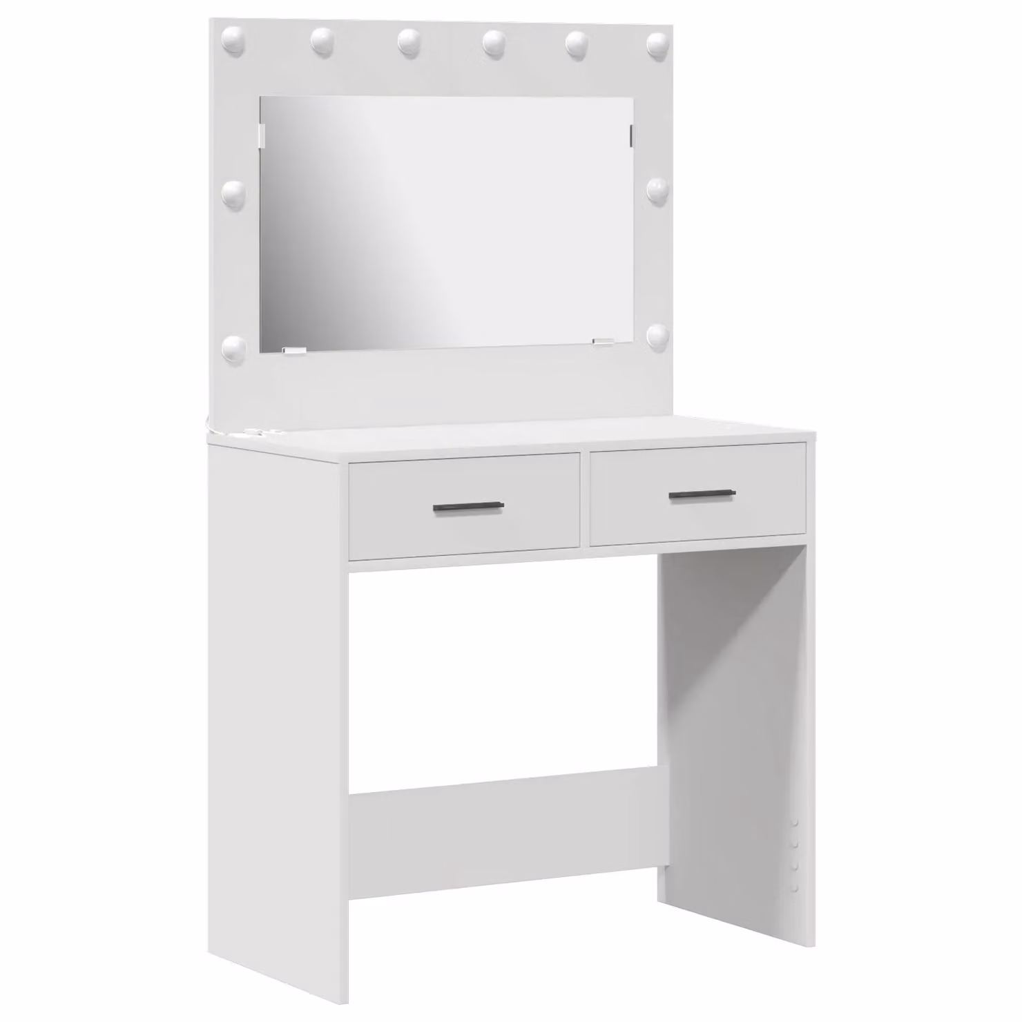Berkfield Home Modern White Vanity Table with Hollywood LED Lights, W/D/H: 78.5 x 41 x 135 cm – 2