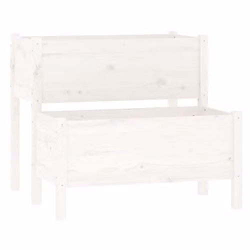 vidaXL White Wooden Window Box Planter, W: 84.5 cm, D: 84 cm, H: 75 cm