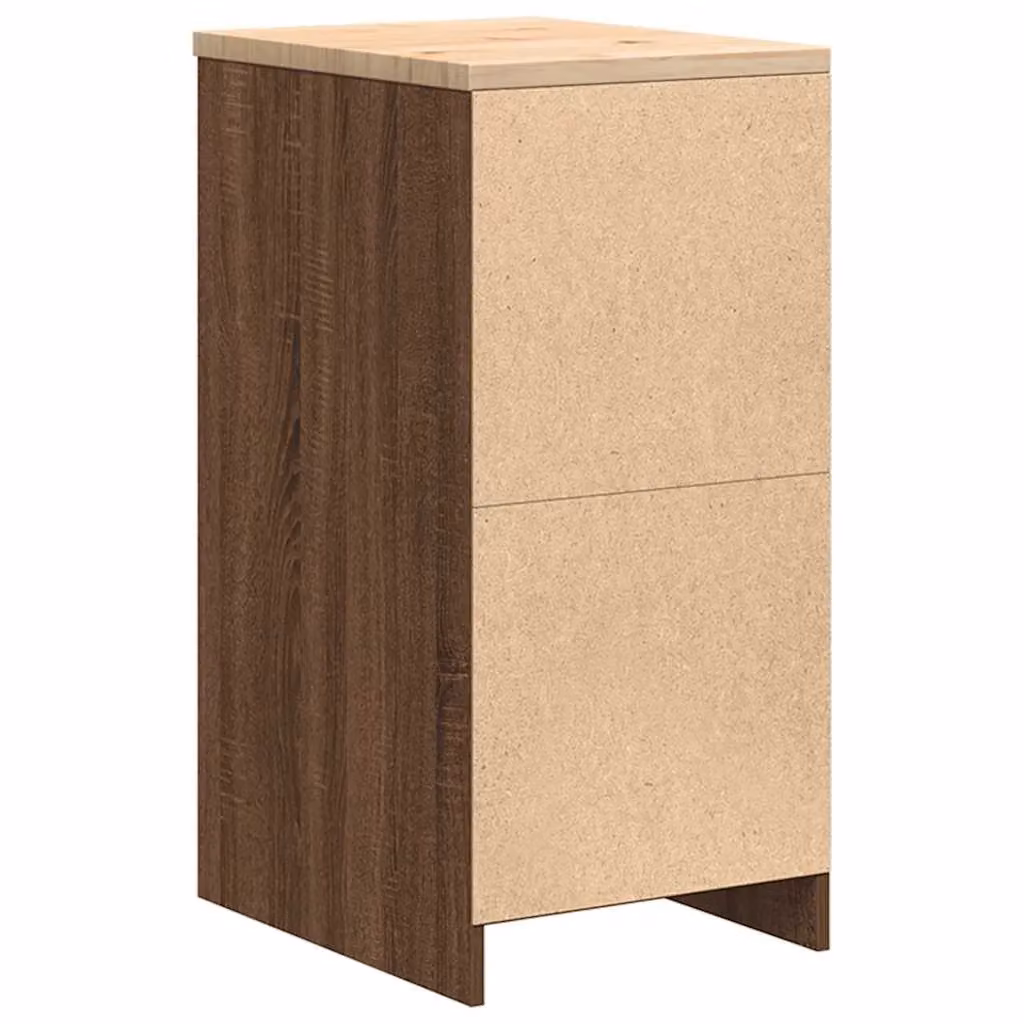 Berkfield Home Garage Storage Cabinet in Brown Oak, Solid Wood Pine, W: 40 cm, D: 51 cm, H: 85 cm – 4