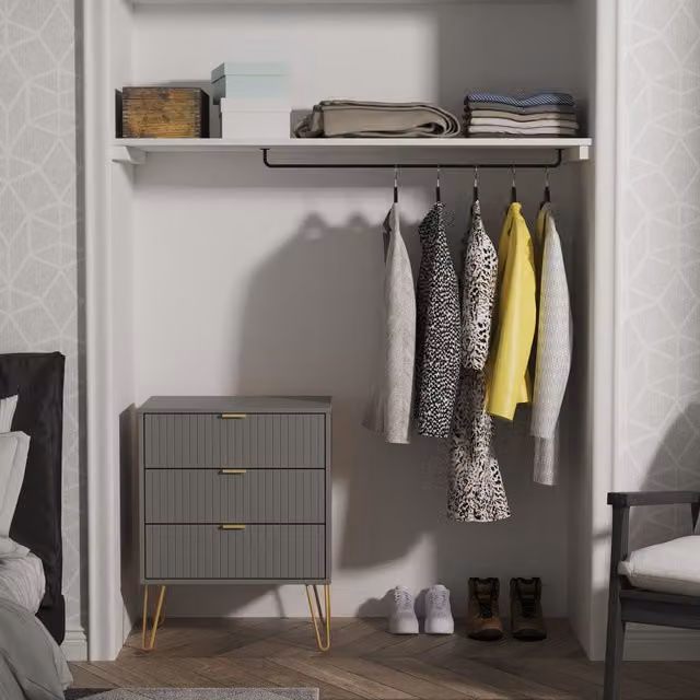 2 U Bexley 3 Drawer Chest in Dark Grey and Gold – 1