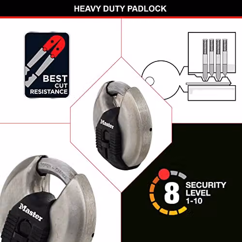 Master Lock Pack of 2 Silver Stainless Steel Discus Padlocks, 70mm – 3