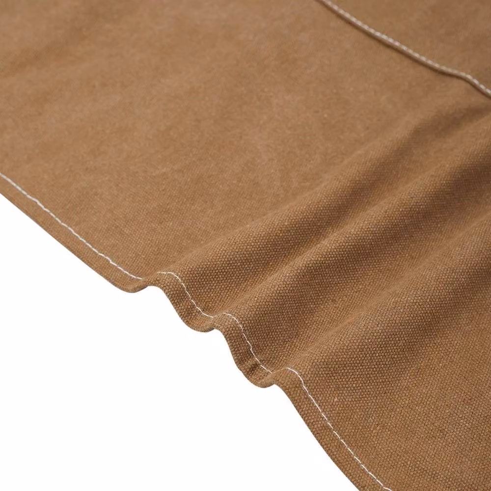 FLAVORA Unisex Brown Waxed Canvas Work Apron, Waterproof and Oil Resistant, W/H: 100 x 15 cm – 3