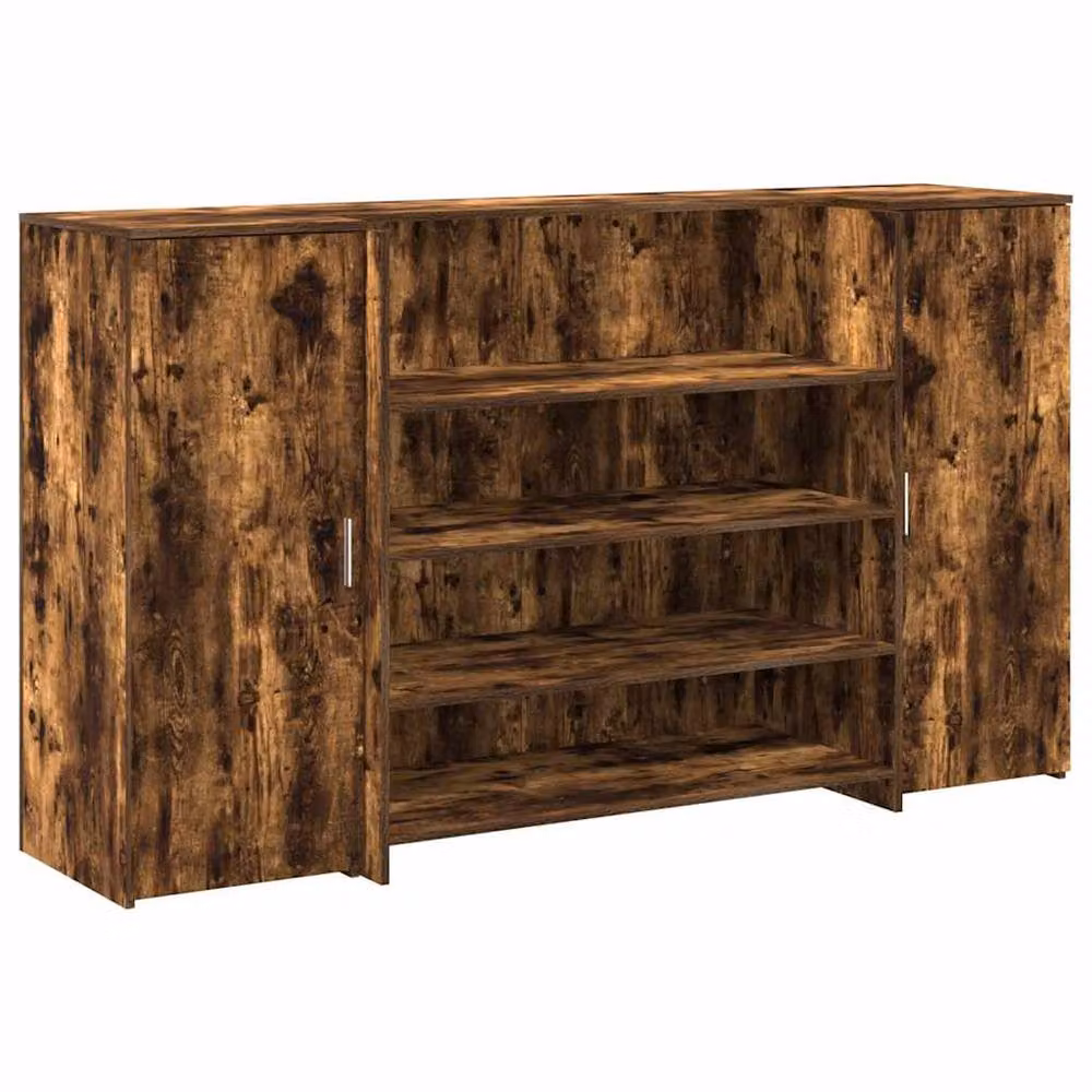 Berkfield Home Smoked Oak Reception Desk in Brown, W/D/H: 180 x 50 x 103.5 cm – 3