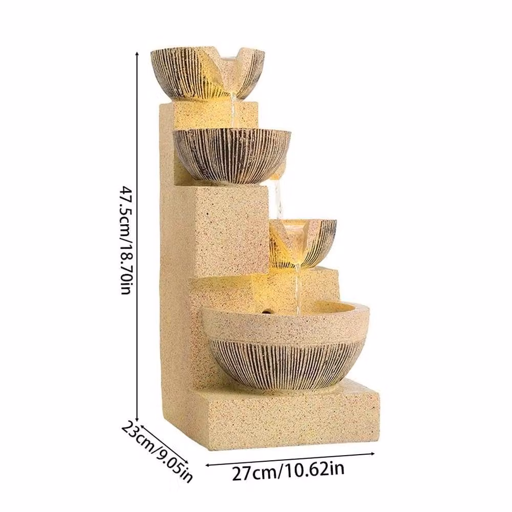 EONLION 4 Tier Beige Cascade Outdoor Water Fountain – 2