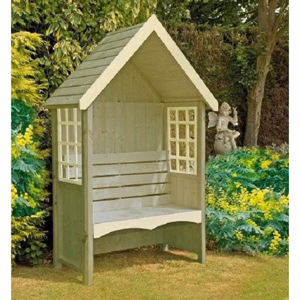 Shires Mimosa Arbour Garden Arch Seat in Light Green – 2