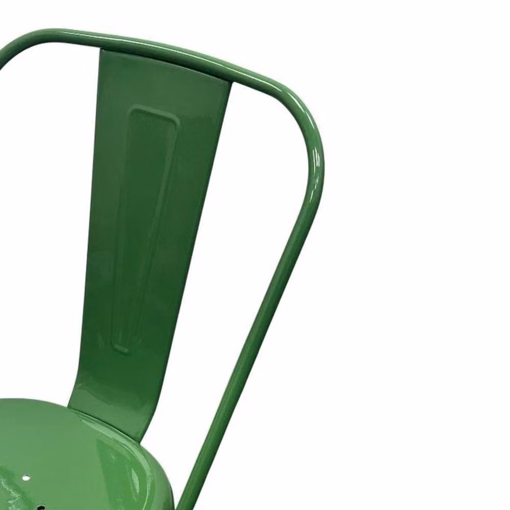 PAWNORA Green Metal Tolix Dining Chairs – 3