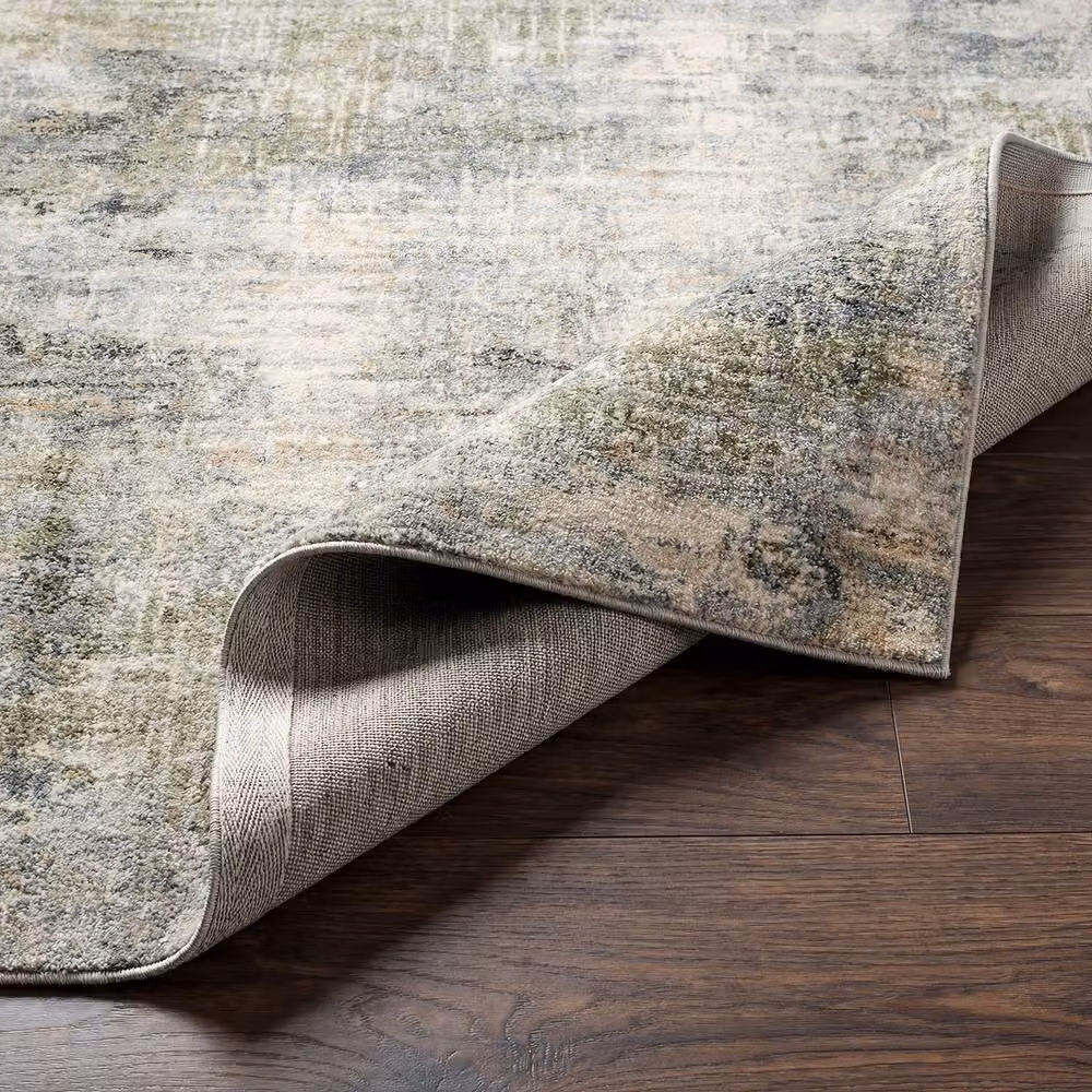 Livabliss Avellino Modern Abstract Marble High Pile Living Room Rug in Green, Grey and Beige, W: 160 cm, D: 215 cm – 2
