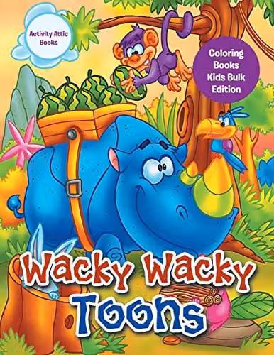 Activity Attic Books Wacky Wacky Toons Colouring Books Bulk Edition for Children, Multicolour