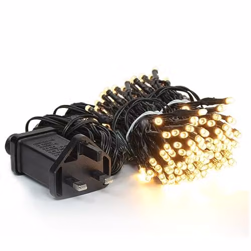 The Christmas Workshop 73529 Vintage Gold LED Chaser Christmas Fairy Lights with Timer and 8 Light Modes, 20.9 Metres – 1