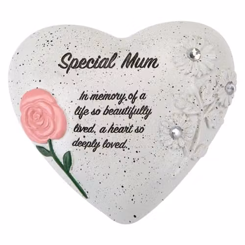 VFM e-Store Memorial Flower Pot Ornament in Grey, W/D/H: 16 x 14 x 7 cm