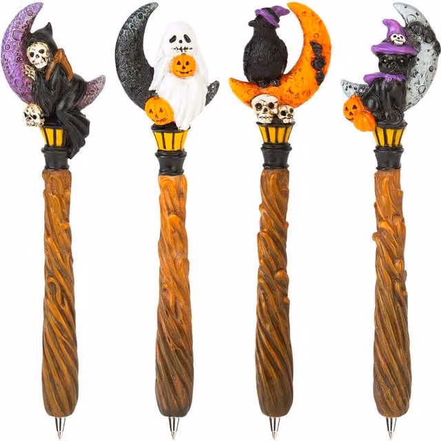 VFM e-Store Halloween Spooky Moon Pens, 4 Pack, Multicolour – 1