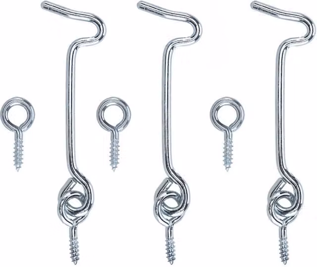 Garden Mile Galvanised Steel Hook and Eye Set in Silver