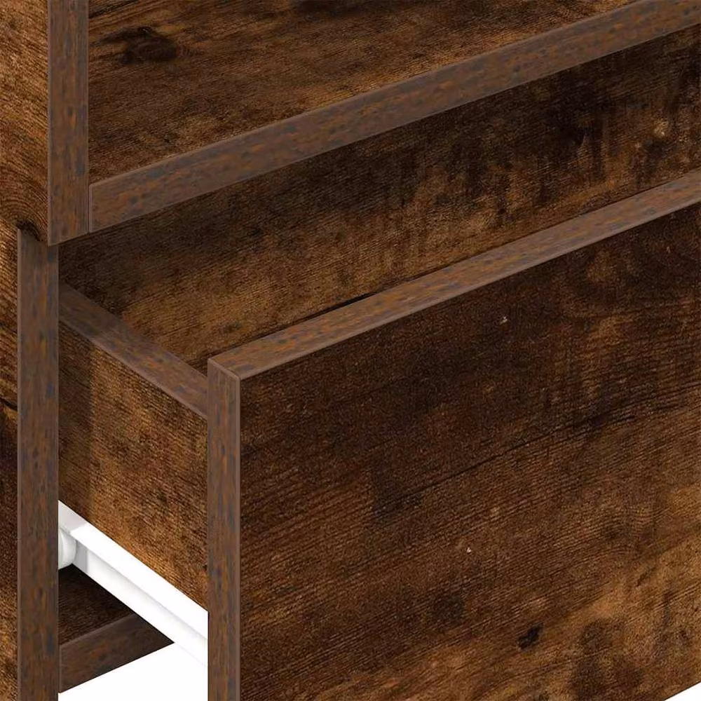 Berkfield Home Wall-mounted Bedside Cabinet in Smoked Oak Brown, W/D/H: 45 x 26 x 28.5 cm – 5