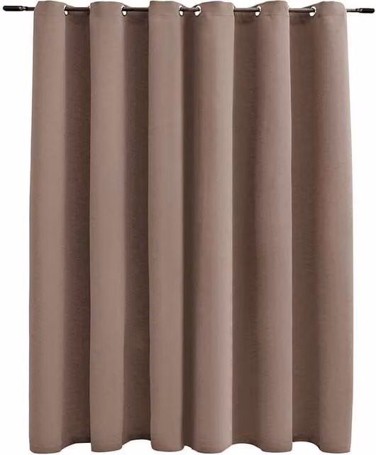Berkfield Home Blackout Curtain with Metal Rings in Beige, W: 290 cm, H: 245 cm – 1
