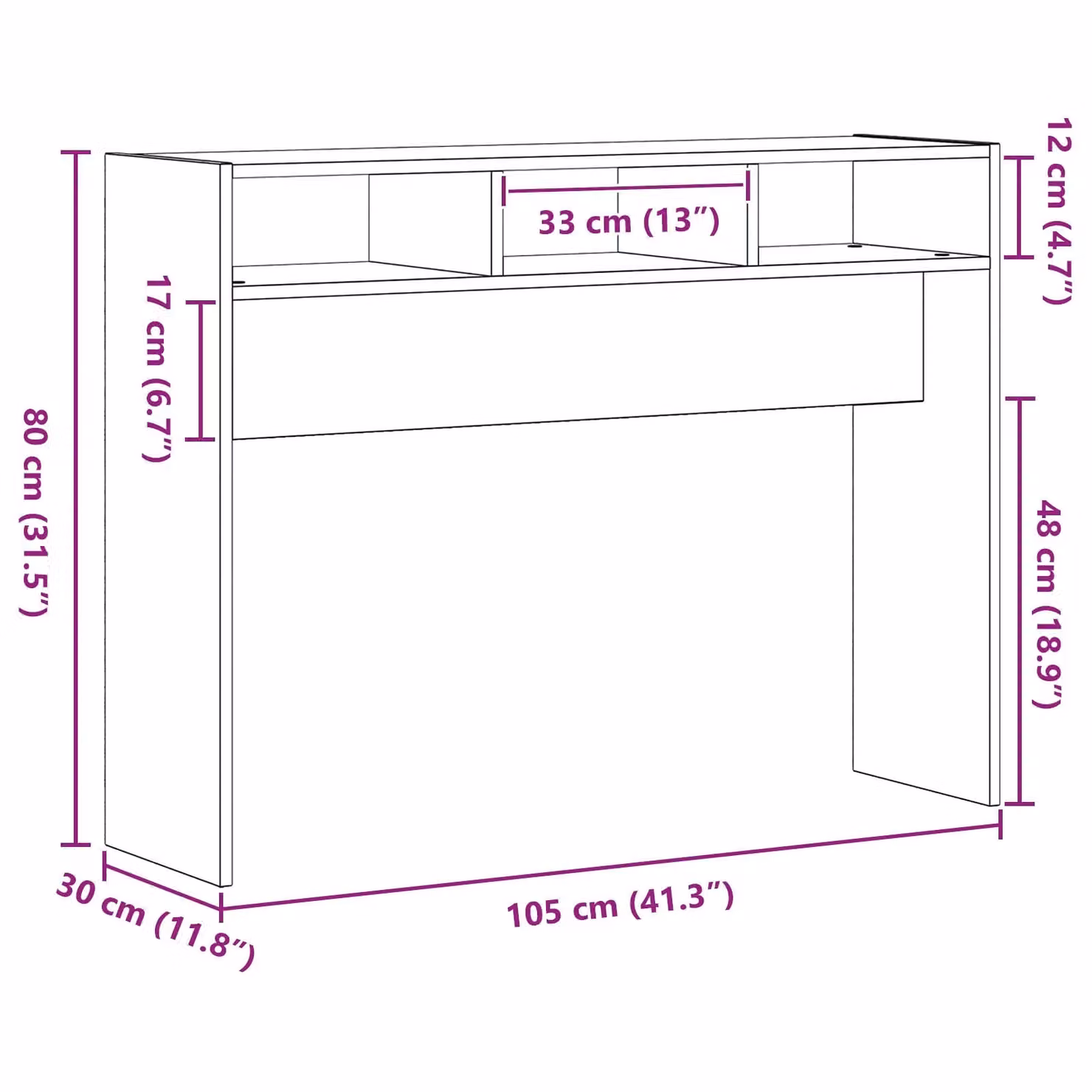 Berkfield Home Console Table in Black Oak, W/D/H: 105 x 30 x 80 cm – 5