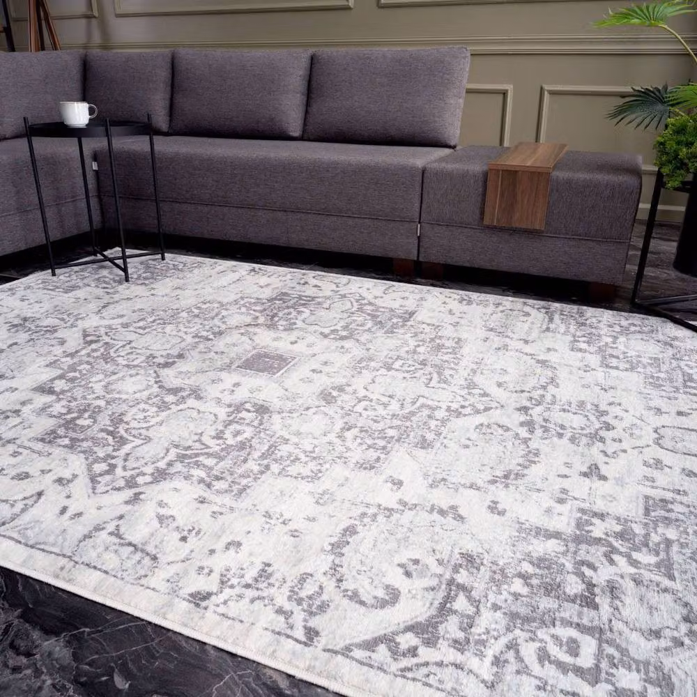 THE RUGS Montana Vintage Grey and Cream Living Room Area Rug W: 240 cm, D: 340 cm – 2