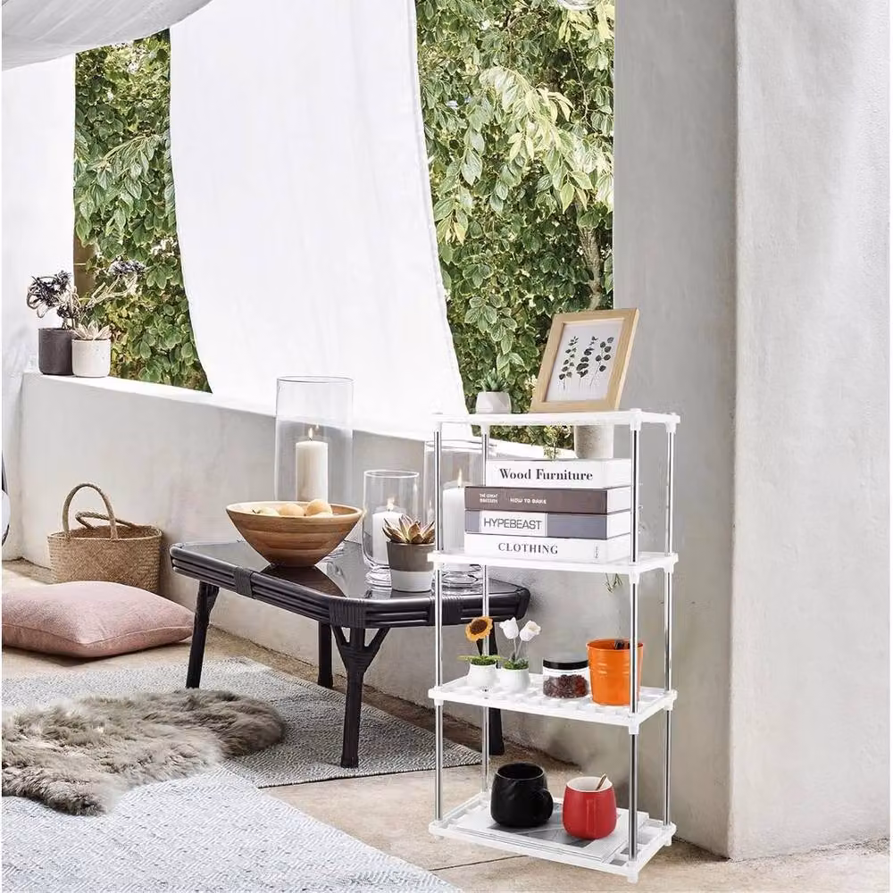 FORGEVIO 4 Tier Plastic Storage Shelf Organizer in White – 2