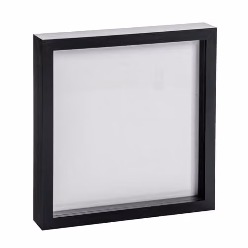 Nicola Spring Modern Square 3D Shadow Box Photo Frame, Black, W/D/H: 25.4 x 25.4 x 25.4 cm