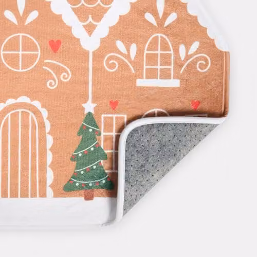 OHS Gingerbread Christmas Runner Rug, Non-Slip and Washable Polyester Floor Mat for Hallway, Living Room or Kitchen, Brown, W: 50 cm, L: 120 cm – 2