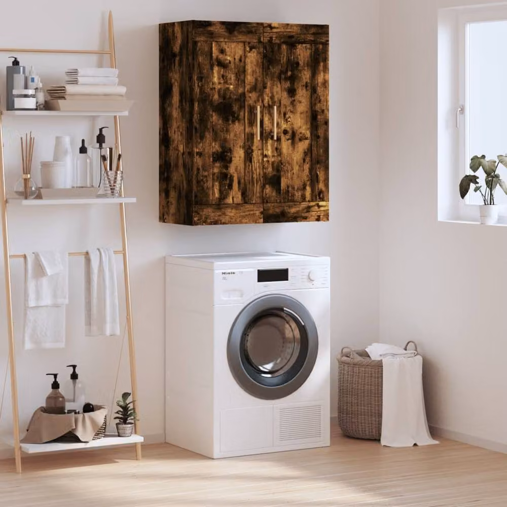 Berkfield Home Wall Mounted Smoked Oak Cabinet in Brown, W/D/H: 69.5 x 34 x 90 cm – 2