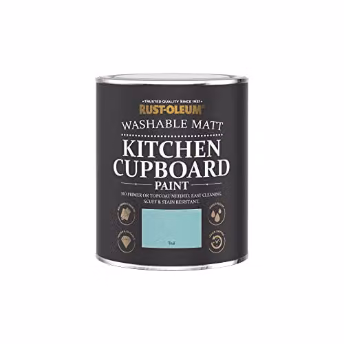Rust-Oleum Matt Water-Based Kitchen Cupboard Paint in Teal, 750ml – 3