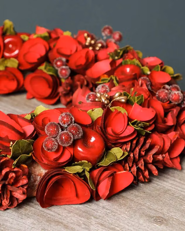 Dibor Red Rose Floral Hanging Wreath, Diameter: 42 cm – 3
