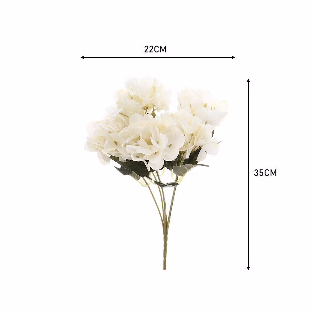 Garden Sanctuary White Silk Artificial Hydrangea Flower Bouquet for Wedding Tabletop Decor – 2