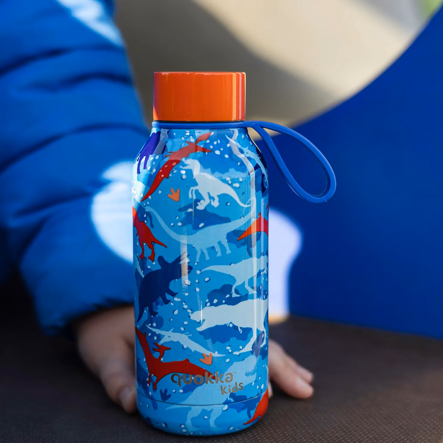Quokka Kids Dinosaur Thermal Stainless Steel Water Bottle, 330 ml, Light Blue – 2